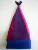 Baby fleece stocking hat raspberry purple and pink