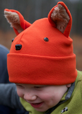 Laughing polarfleece fox face hat